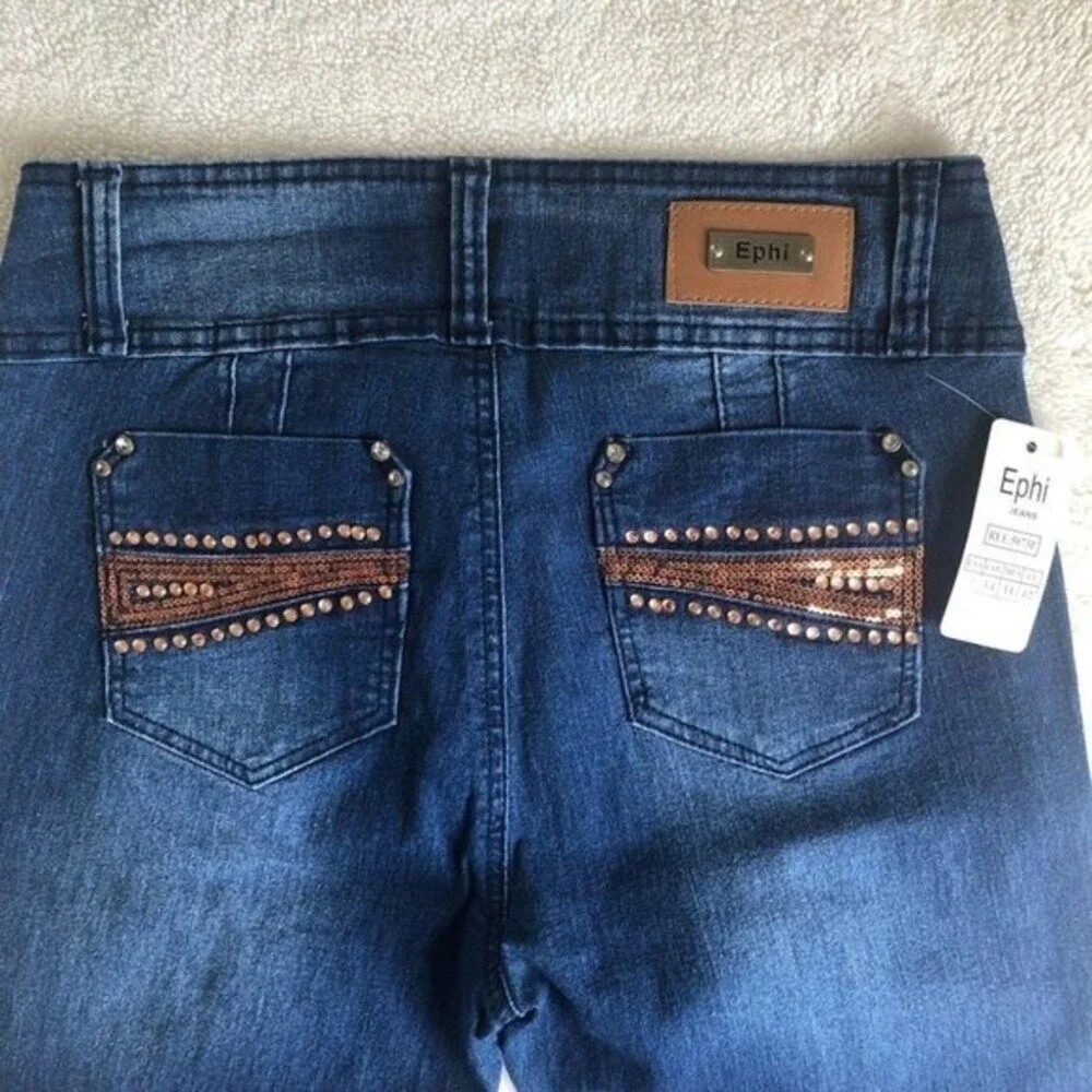 Ephi Jeans Women's Jeans Butt Lifter Technology Embellished Jeans High Waist 31